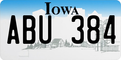 IA license plate ABU384