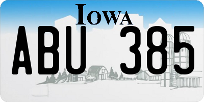 IA license plate ABU385