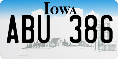 IA license plate ABU386