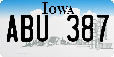 IA license plate ABU387