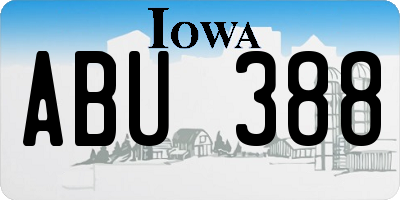 IA license plate ABU388