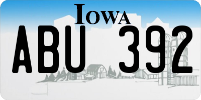 IA license plate ABU392