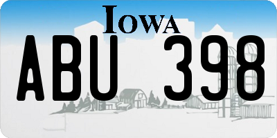 IA license plate ABU398