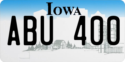 IA license plate ABU400