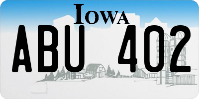 IA license plate ABU402