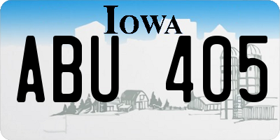 IA license plate ABU405