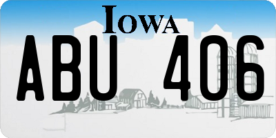 IA license plate ABU406