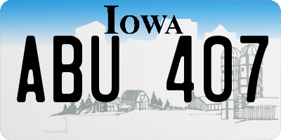 IA license plate ABU407