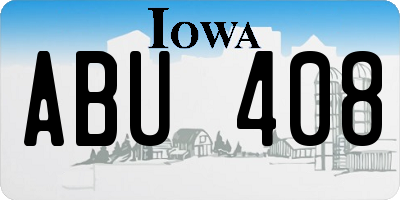 IA license plate ABU408