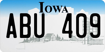 IA license plate ABU409