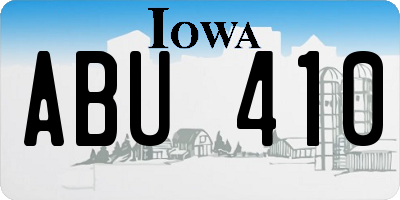 IA license plate ABU410