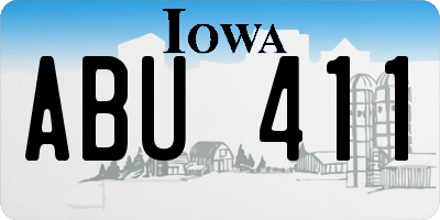 IA license plate ABU411
