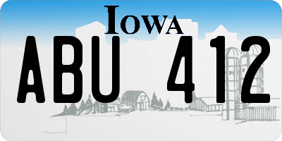 IA license plate ABU412