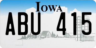 IA license plate ABU415