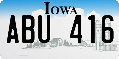 IA license plate ABU416