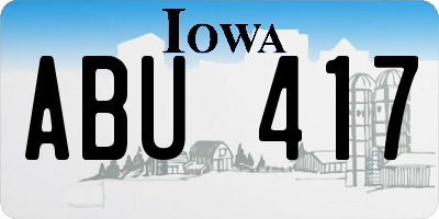 IA license plate ABU417