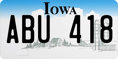 IA license plate ABU418