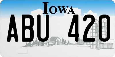 IA license plate ABU420