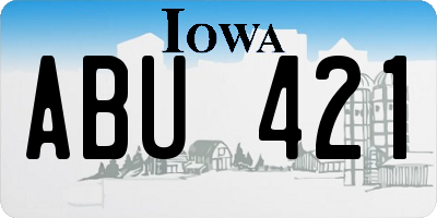 IA license plate ABU421
