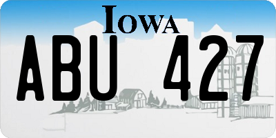 IA license plate ABU427
