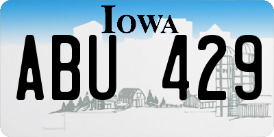 IA license plate ABU429