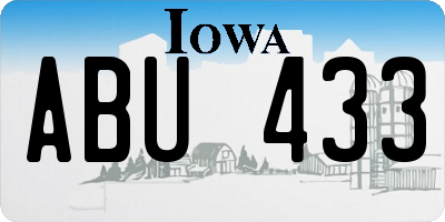 IA license plate ABU433