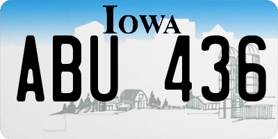 IA license plate ABU436