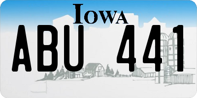 IA license plate ABU441