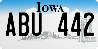 IA license plate ABU442