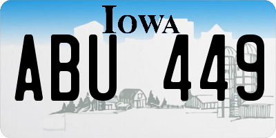 IA license plate ABU449