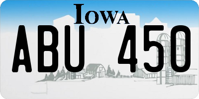 IA license plate ABU450