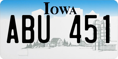 IA license plate ABU451