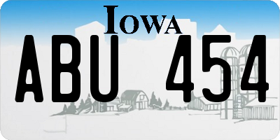 IA license plate ABU454