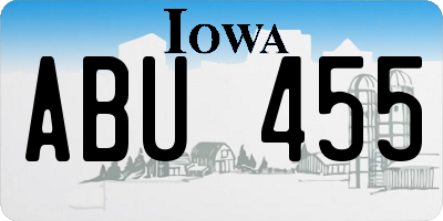 IA license plate ABU455