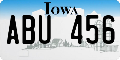 IA license plate ABU456