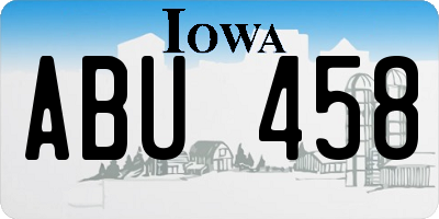 IA license plate ABU458