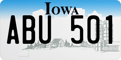 IA license plate ABU501