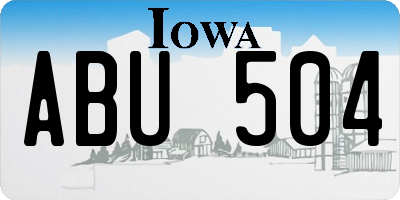IA license plate ABU504