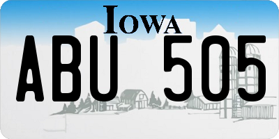 IA license plate ABU505
