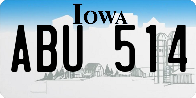 IA license plate ABU514