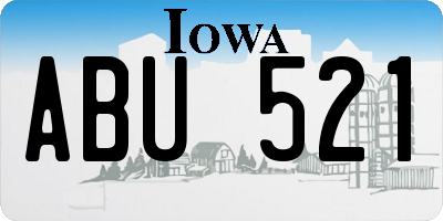 IA license plate ABU521