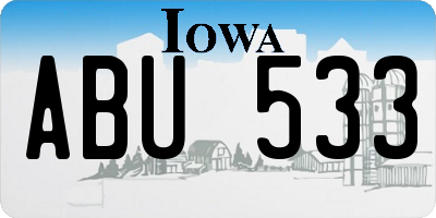 IA license plate ABU533