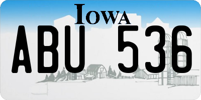 IA license plate ABU536