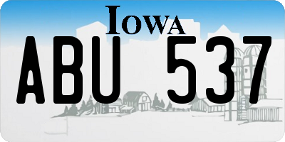 IA license plate ABU537