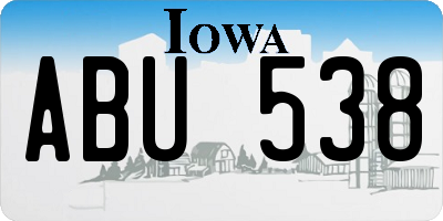 IA license plate ABU538