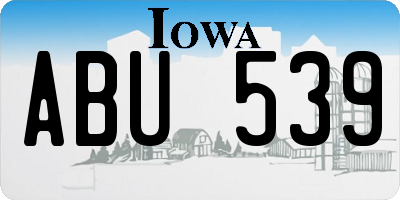 IA license plate ABU539