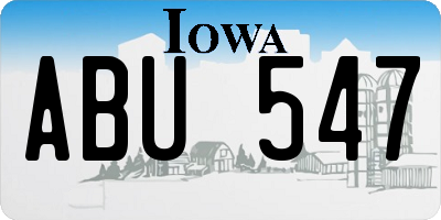 IA license plate ABU547