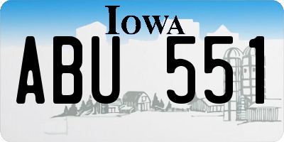IA license plate ABU551