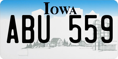 IA license plate ABU559