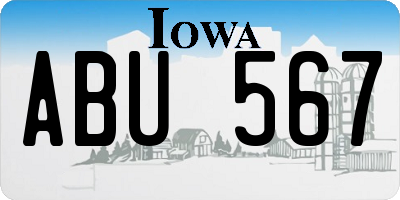 IA license plate ABU567